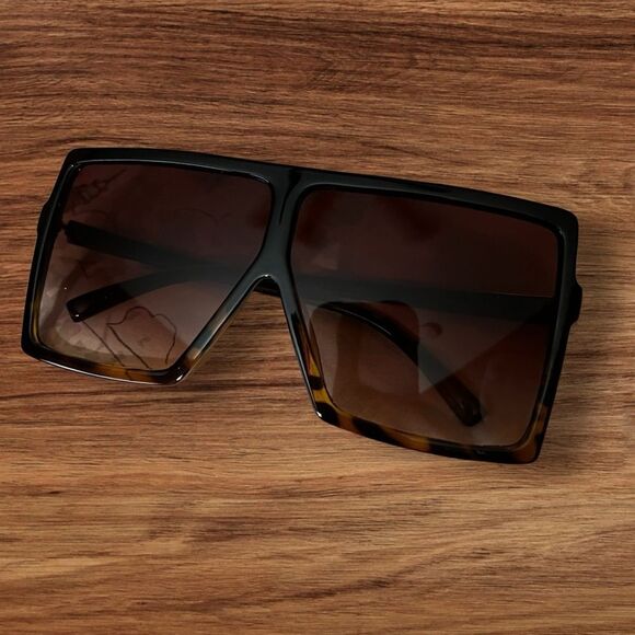 Accessories - Black and Leopard Square Sunnies Sunglasses